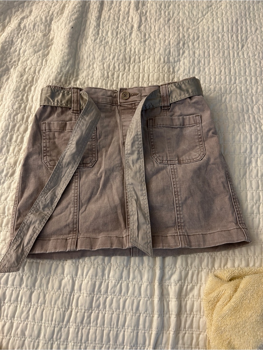 Abercrombie & Fitch Faded Mauve Utility Skort with Tie Belt